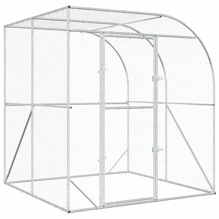Căsuță pentru pui Argintiu 200 x 200 x 215 cm Oțel Galvanizat WALTI