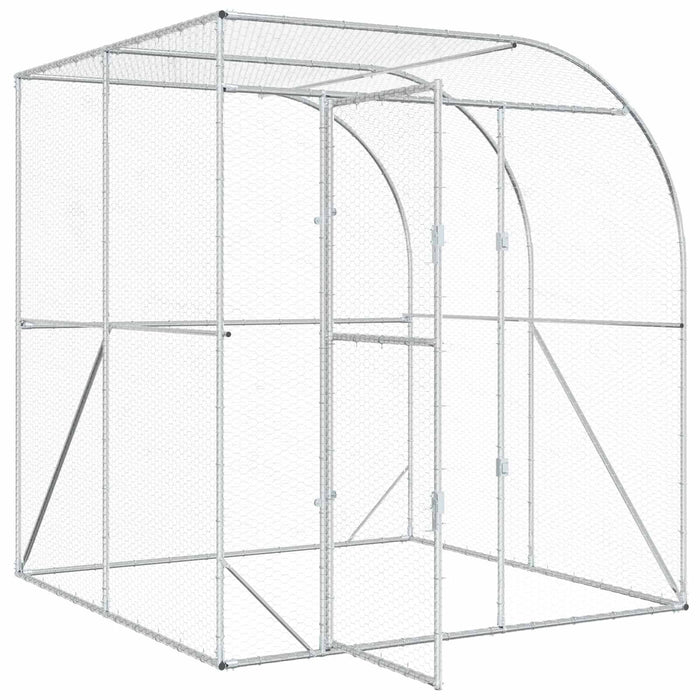 Căsuță pentru pui Argintiu 200 x 200 x 215 cm Oțel Galvanizat WALTI