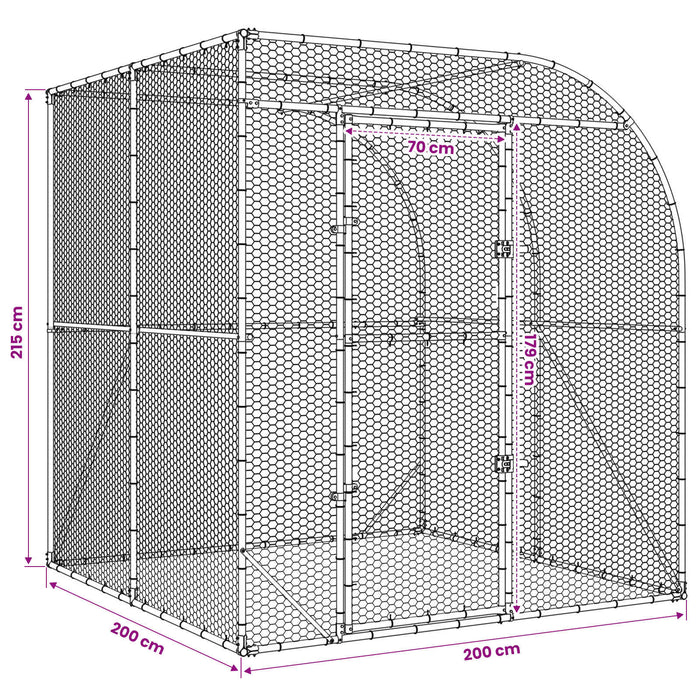 Căsuță pentru pui Argintiu 200 x 200 x 215 cm Oțel Galvanizat WALTI