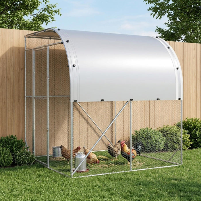 Căsuță pentru pui Argintiu 200 x 200 x 215 cm Oțel Galvanizat WALTI