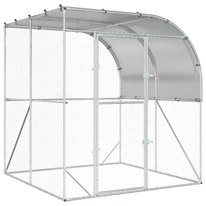 Căsuță pentru pui Argintiu 200 x 200 x 215 cm Oțel Galvanizat WALTI
