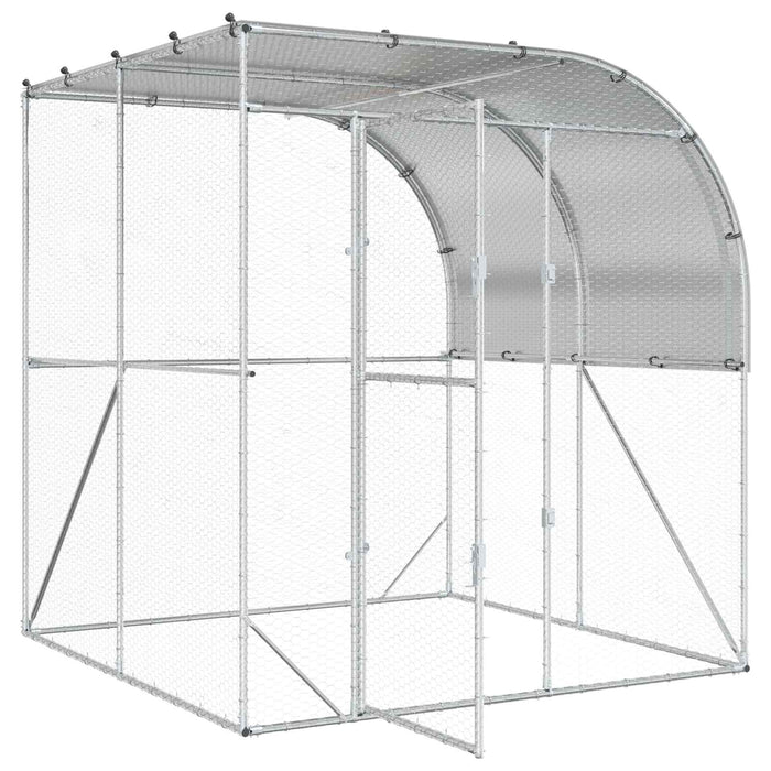 Căsuță pentru pui Argintiu 200 x 200 x 215 cm Oțel Galvanizat WALTI