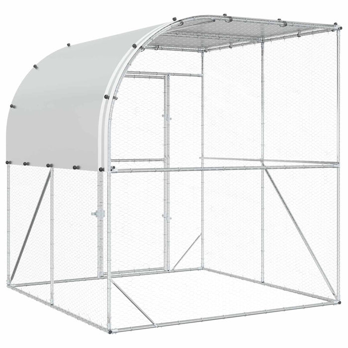 Căsuță pentru pui Argintiu 200 x 200 x 215 cm Oțel Galvanizat WALTI