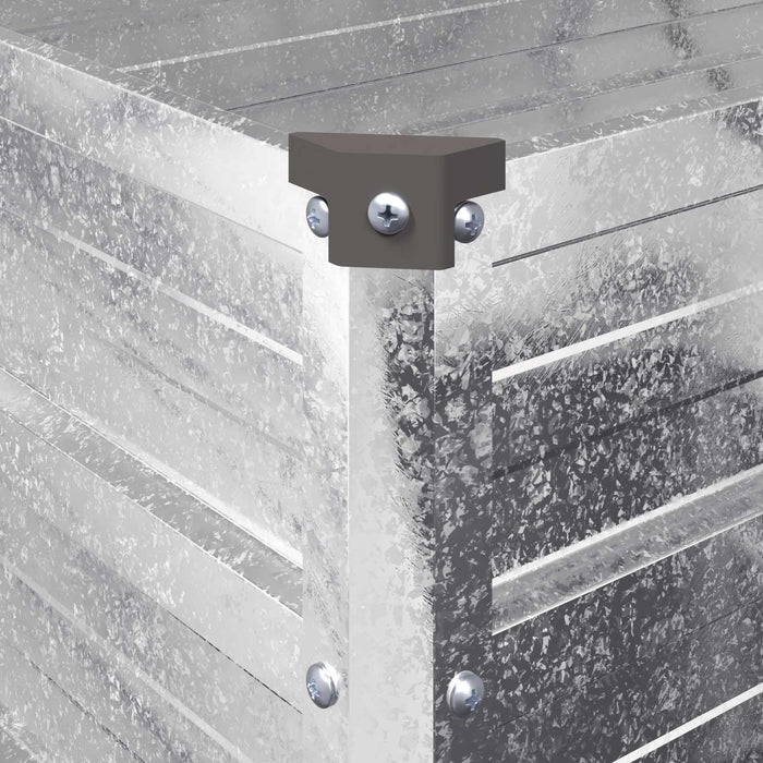 Pat de grădină ridicat Argintiu 160 x 40 x 55 cm galvanizat - WALTI WALTI