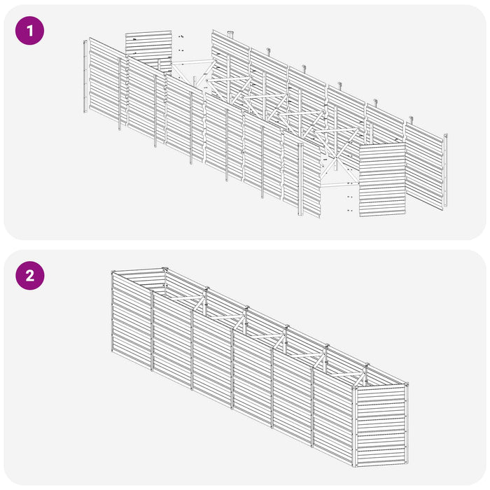 Pat de grădină ridicat Gri 480 x 40 x 55 cm WALTI