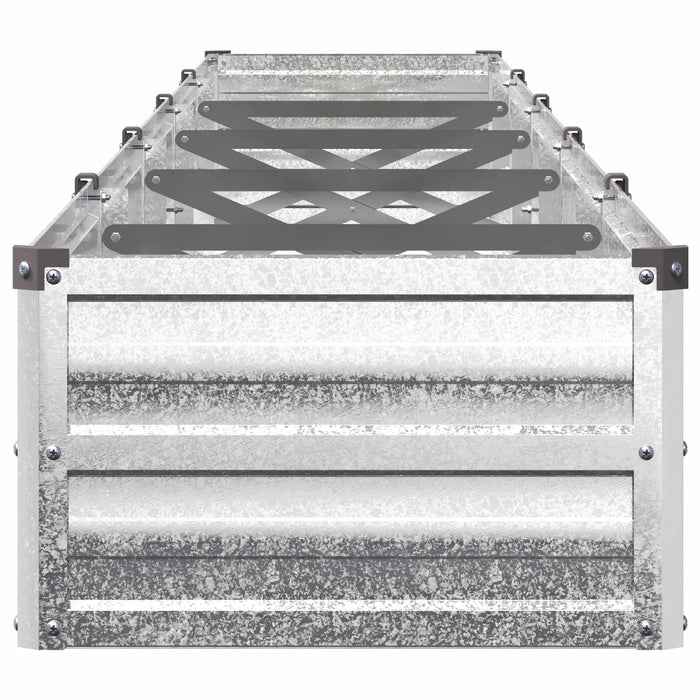 Pat de grădină ridicat Argintiu 400 x 40 x 24 cm galvanizat WALTI