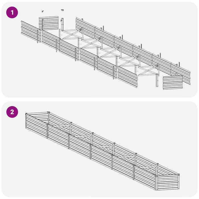 Pat de grădină ridicat Gri 600 x 40 x 24 cm WALTI