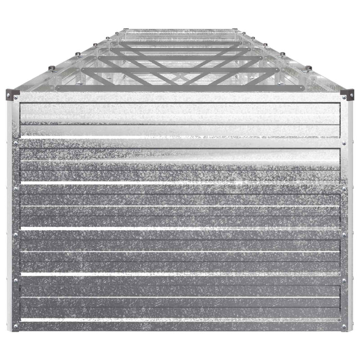 Pat de grădină ridicat Argintiu 480 x 80 x 55 cm galvanizat - WALTI WALTI
