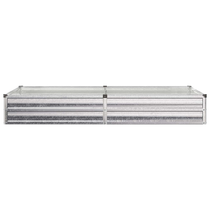 Pat de grădină ridicat Argintiu 160 x 80 x 24 cm galvanizat - WALTI WALTI