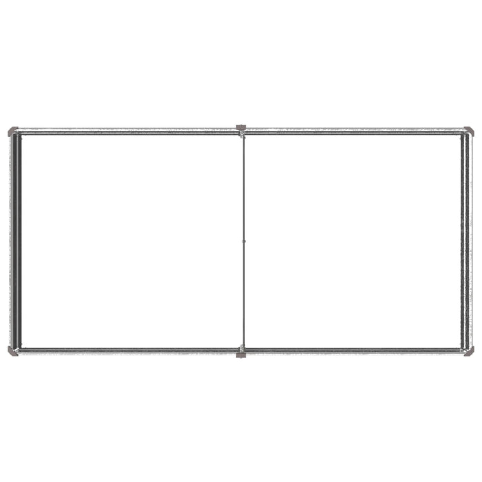 Pat de grădină ridicat Argintiu 160 x 80 x 24 cm galvanizat - WALTI WALTI