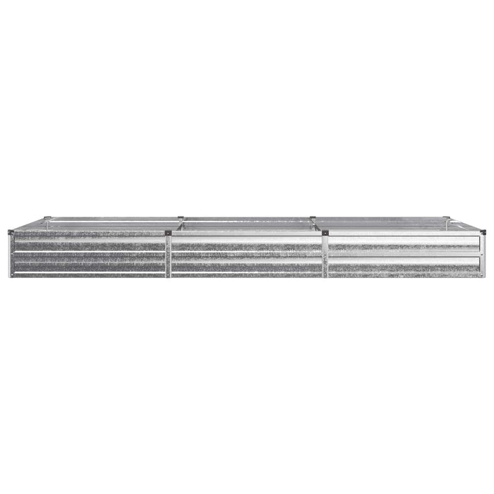 Pat de grădină ridicat Argintiu 240 x 80 x 24 cm galvanizat WALTI