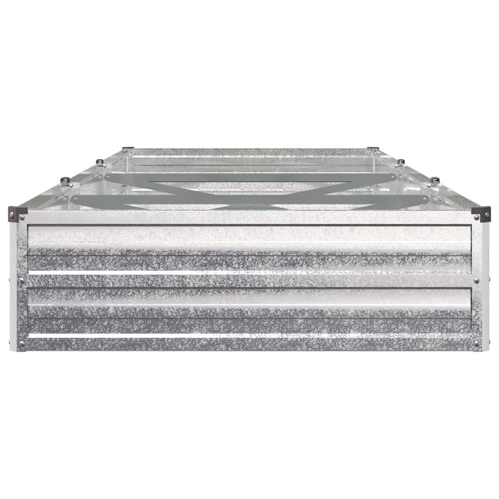 Pat de grădină ridicat Argintiu 240 x 80 x 24 cm galvanizat WALTI