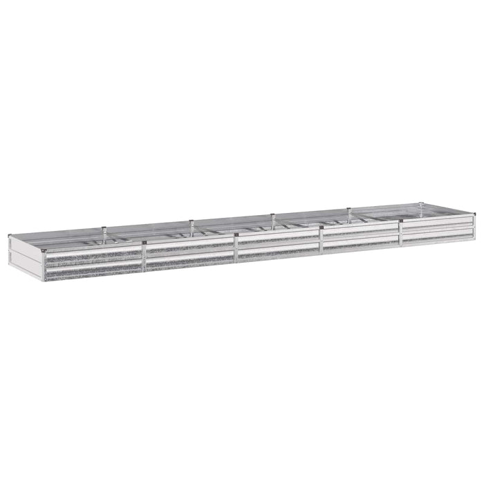 Pat de grădină ridicat Argintiu 400 x 80 x 24 cm galvanizat - WALTI WALTI