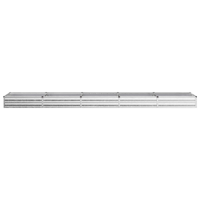 Pat de grădină ridicat Argintiu 400 x 80 x 24 cm galvanizat - WALTI WALTI