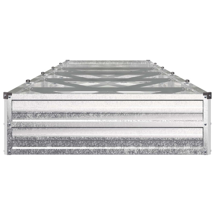 Pat de grădină ridicat Argintiu 400 x 80 x 24 cm galvanizat - WALTI WALTI