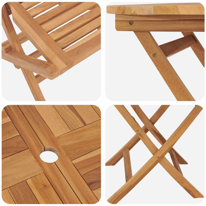 Set bistro de grădină pliabil, 5 piese natural WALTI