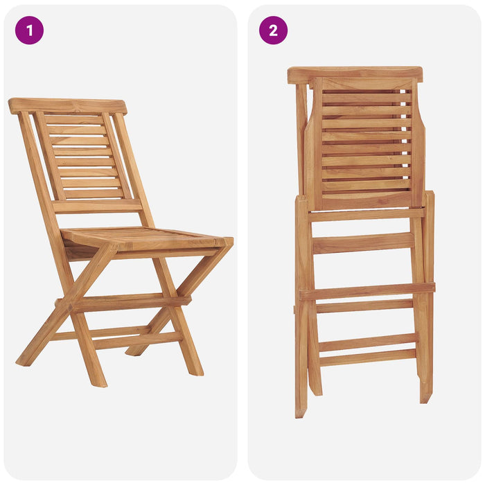 Set bistro de grădină pliabil, 5 piese natural WALTI