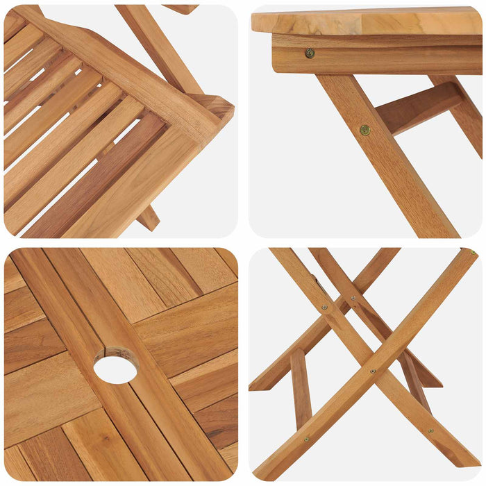 Set bistro de grădină pliabil, 5 piese natural WALTI