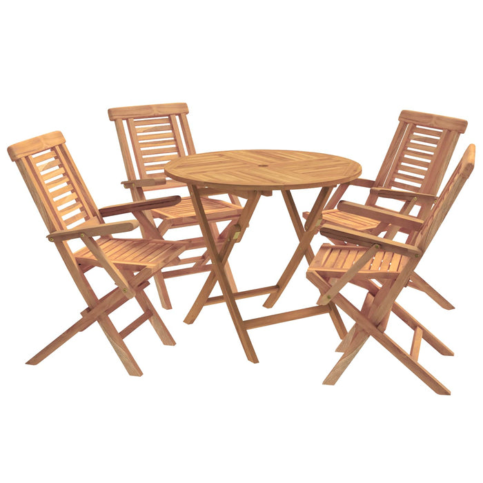 Set bistro de grădină pliabil, 5 piese natural WALTI