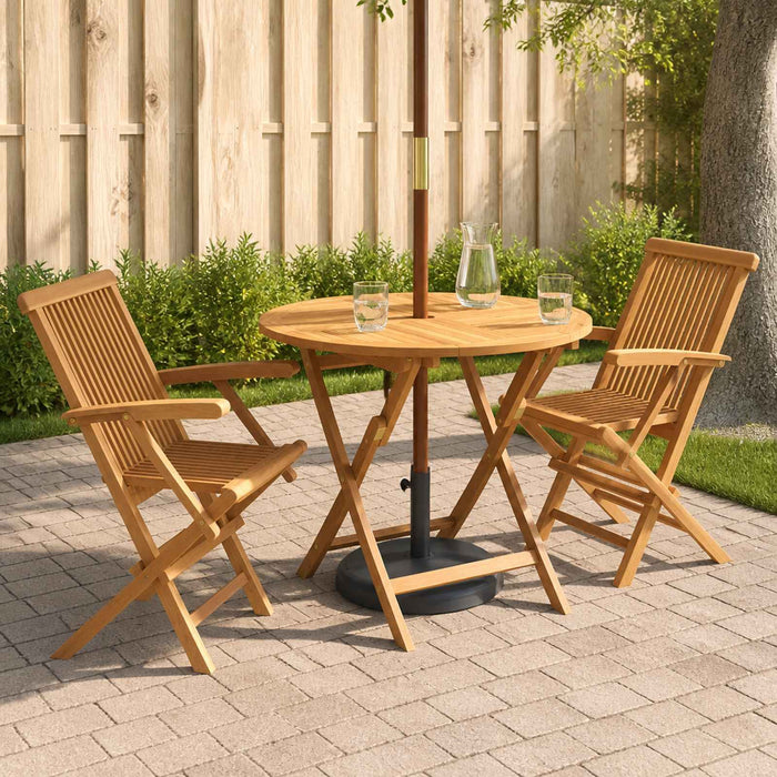 Set de grădină bistro pliabil cu 3 piese natural WALTI