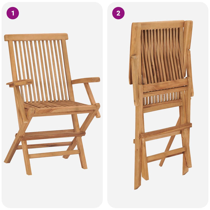 Set de grădină bistro pliabil cu 3 piese natural WALTI