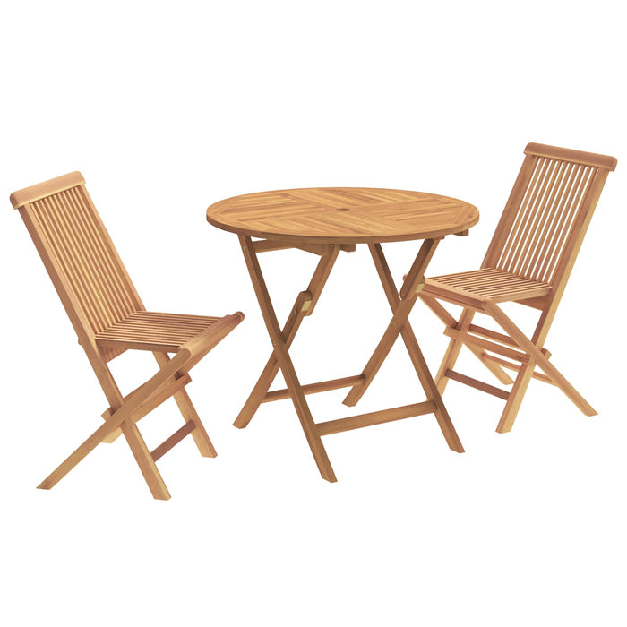 Set de grădină bistro pliabil cu 3 piese natural WALTI
