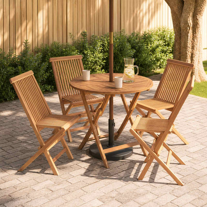 Set bistro de grădină pliabil, 5 piese natural WALTI