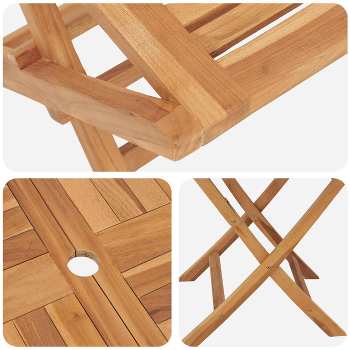 Set bistro de grădină pliabil, 5 piese natural WALTI