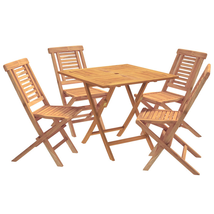 Set bistro de grădină pliabil, 5 piese natural WALTI