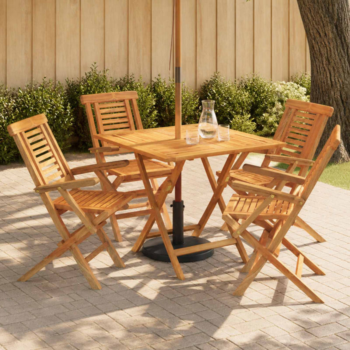 Set bistro de grădină pliabil, 5 piese natural WALTI