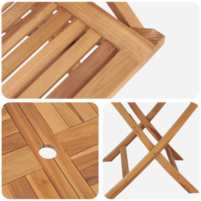 Set bistro de grădină pliabil, 5 piese natural WALTI