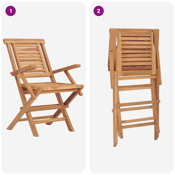 Set bistro de grădină pliabil, 5 piese natural WALTI