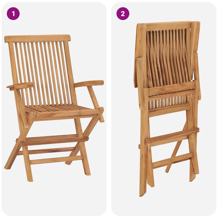 Set de grădină bistro pliabil cu 3 piese 3 buc. natural WALTI