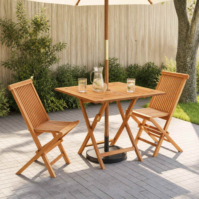 Set de grădină bistro pliabil cu 3 piese natural WALTI