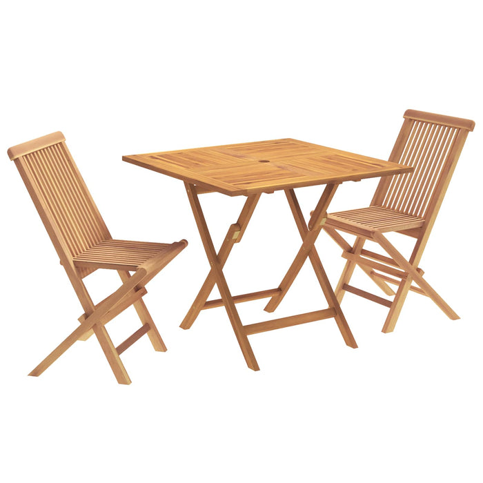 Set de grădină bistro pliabil cu 3 piese natural WALTI
