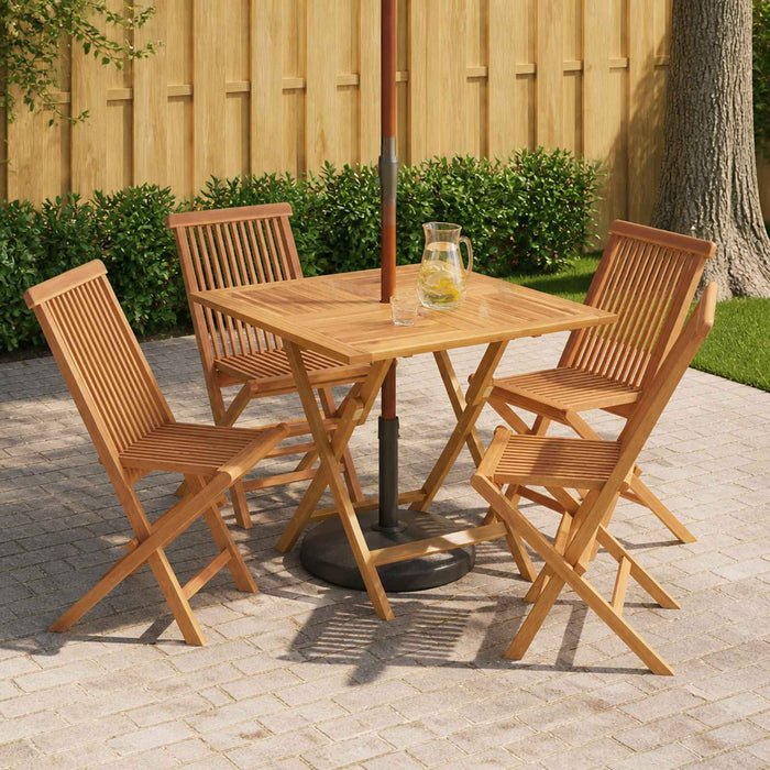 Set bistro de grădină pliabil, 5 piese natural WALTI
