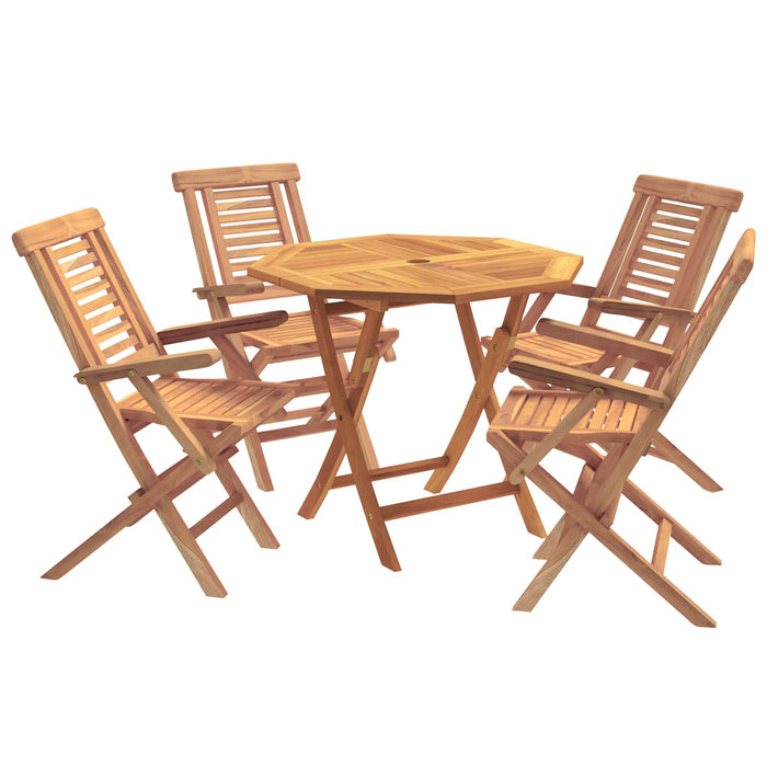 Set bistro de grădină pliabil, 5 piese natural WALTI