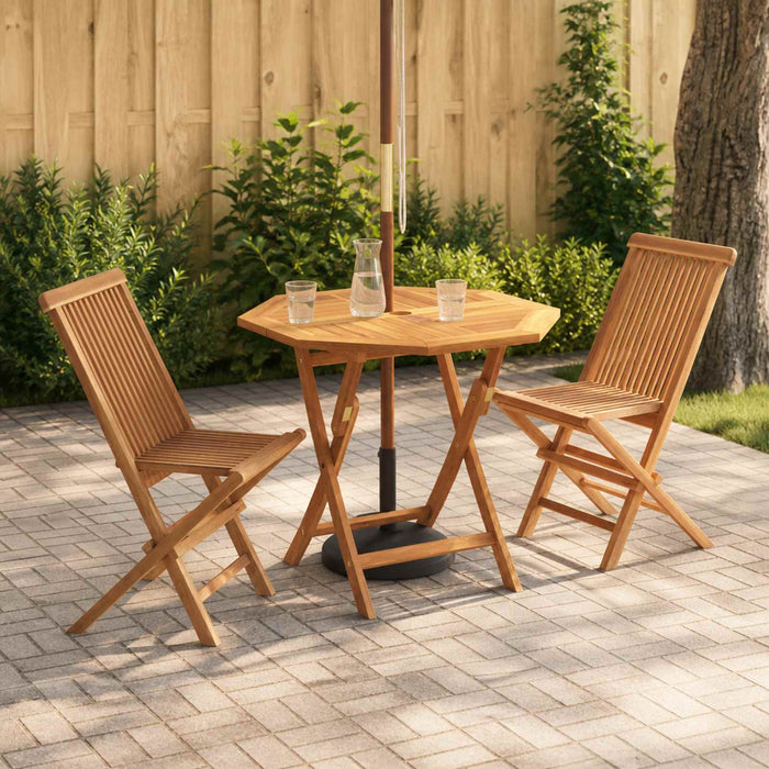 Set de grădină bistro pliabil cu 3 piese natural WALTI