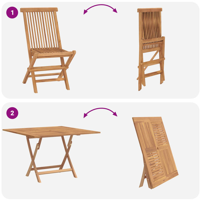 Set Bistro de Grădină 3 pcs Maro Lemn Teak Solid - WALTI WALTI