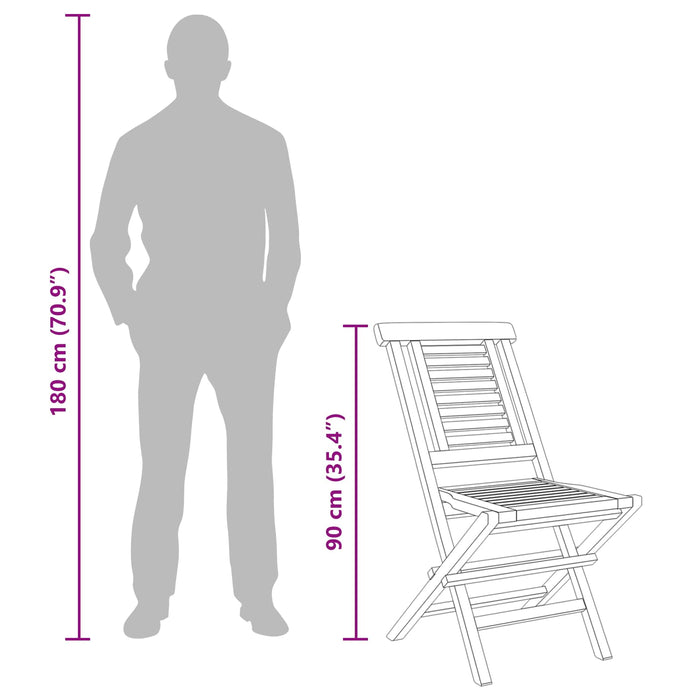 Set de grădină 5 buc. Maro Lemn solid de tec WALTI