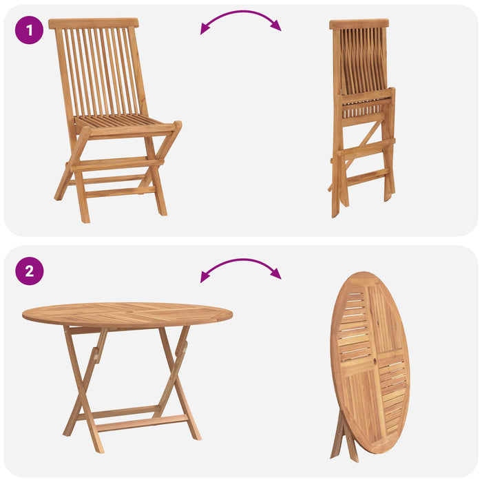 Set Bistro de Grădină 3 pcs natural Lemn solid de tec - WALTI WALTI