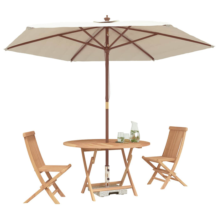 Set Bistro de Grădină 3 pcs natural Lemn solid de tec - WALTI WALTI