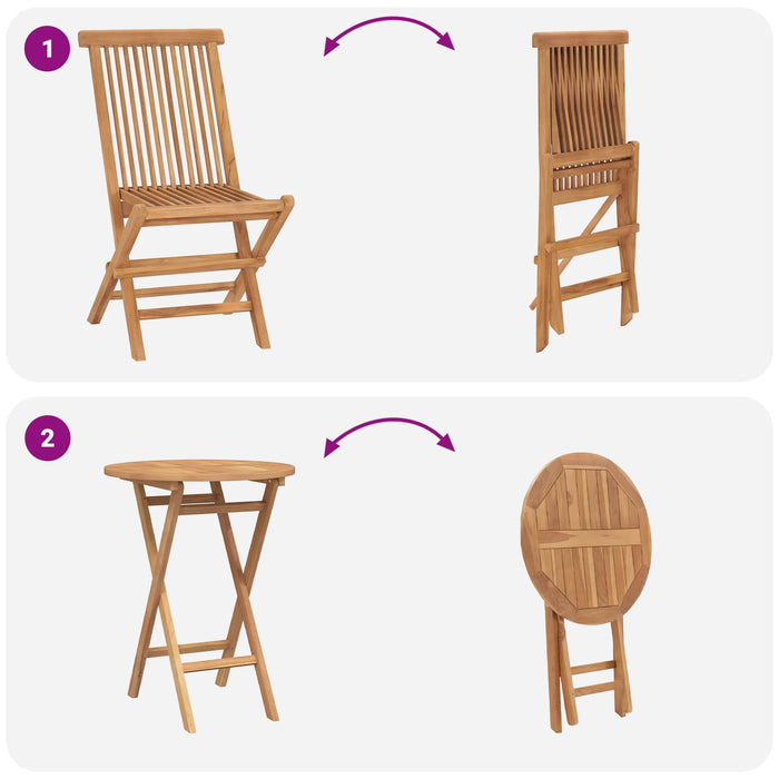 Set de grădină 5 buc. Maro Lemn Teak Solid WALTI