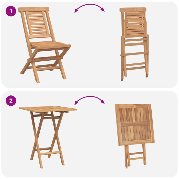 Set de grădină 3 buc. Maro Lemn Teak Solid WALTI