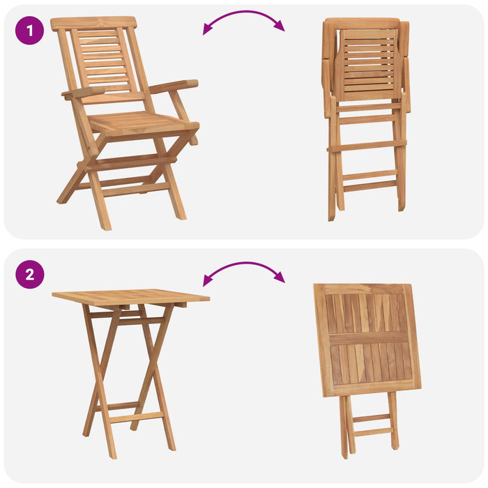 Set de grădină 3 buc. Maro Lemn Teak Solid WALTI