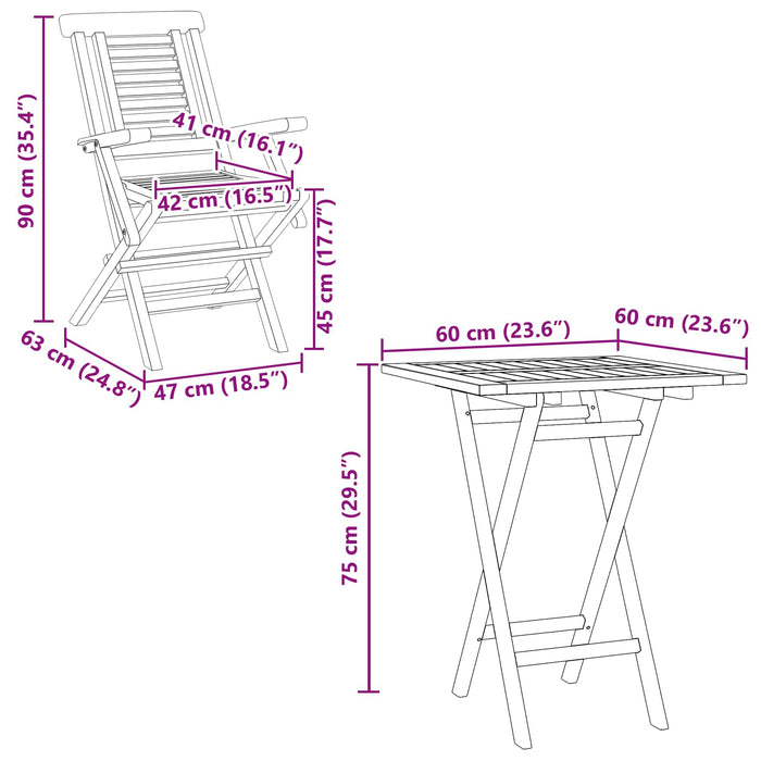 Set de grădină 3 buc. Maro Lemn Teak Solid WALTI