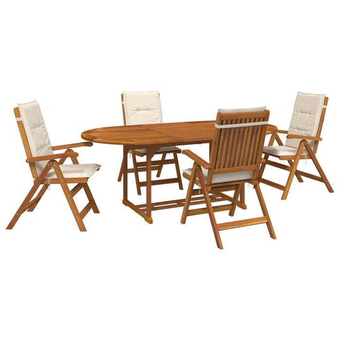 Set de dining pentru grădină cu 5 piese natural WALTI