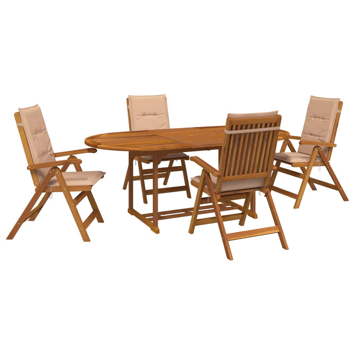 Set de dining pentru grădină cu 5 piese natural WALTI