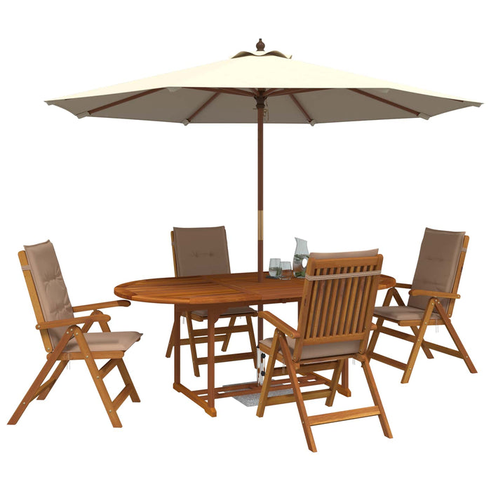 Set de dining pentru grădină cu 5 piese natural WALTI