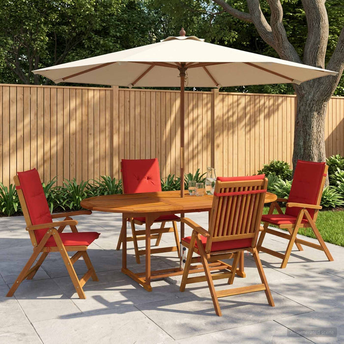 Set de dining pentru grădină cu 5 piese natural WALTI